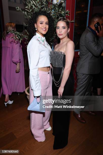 Nathalie Emmanuel and Ashley Benson attend Vanity Fair and Lancôme Celebrate The Future Of Hollywood, at Mother Wolf, on March 24, 2022 in Los...