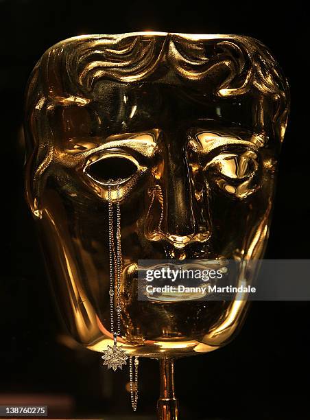 General view of the BAFTA statue in the window of Asprey's at a BAFTA nominees party at Asprey London on February 11, 2012 in London, England.