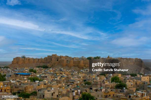 jaisalmer royal palace - complete view. - jaisalmer stock pictures, royalty-free photos & images