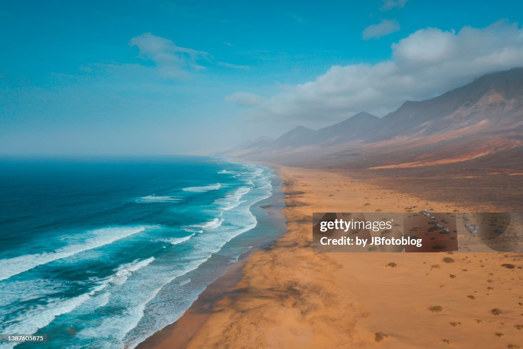 Spiaggia di Cofete (Fuerteventura), vista dal drone