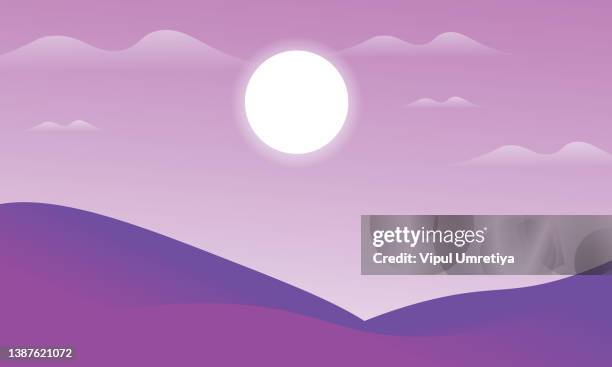 mid century minimalist landscape illustration stock illustration - boho wall art stock illustrations