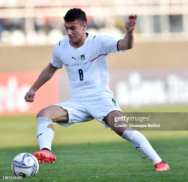 Tommaso Pantaleo Milanese of Italy U20 in action during the international friendly match between Italy U20 and Germany U20 at Stadio Cino e Lillo del...