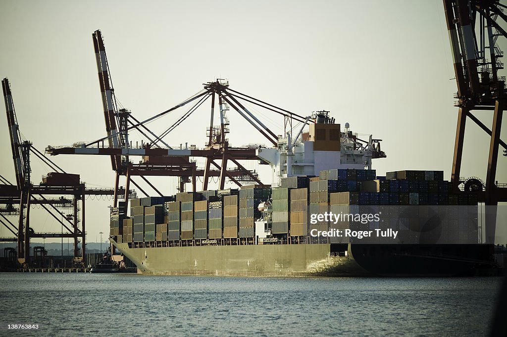 Container Ship docked at Port Newark