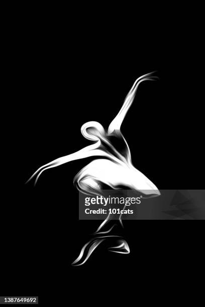 ballerina icon, white on black - show me a picture of the human body stockfoto's en -beelden