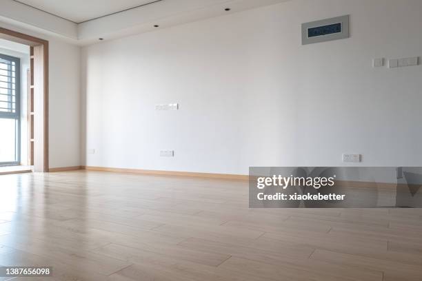 empty living room - wooden floor low angle stock pictures, royalty-free photos & images