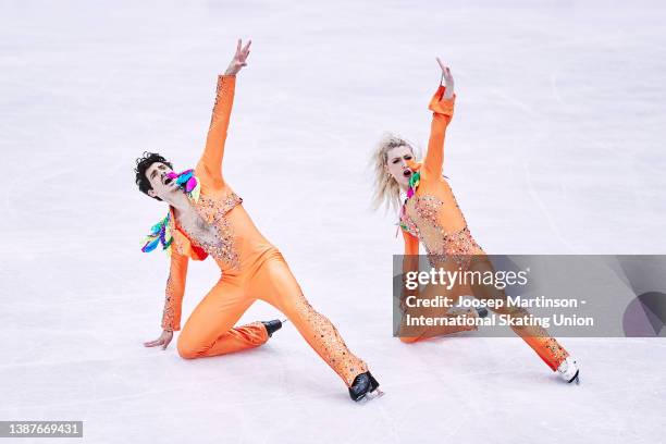 Piper Gilles and Paul Poirier of Canada compete in the Ice Dance Rhythm Dance during day 3 of the ISU World Figure Skating Championships at Sud de...