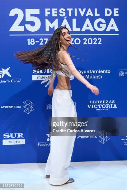 Spanish actress Paula Losada attends the 'Las Niñas de Cristal' photocall during the 25th Malaga Film Festival day 8on March 25, 2022 in Malaga,...