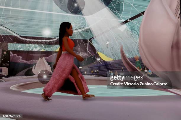 General view of the Etro Fashion Show during Metaverse Fashion Week on March 25, 2022 in UNSPECIFIED, Unspecified. The Metaverse Fashion Week MVFW is...