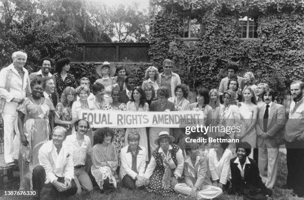 Equal Rights Amendment fundraiser hosted by American actress Marlo Thomas and American actress Jane Fonda, billed as 'one of the last of the red-hot...