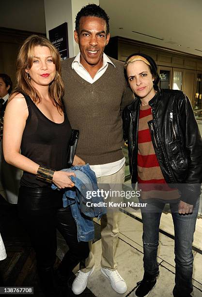 Ellen Pompeo, Chris Ivery and Samantha Ronson attend the 4th Annual Roc Nation Pre-GRAMMY brunch at Soho House on February 11, 2012 in West...