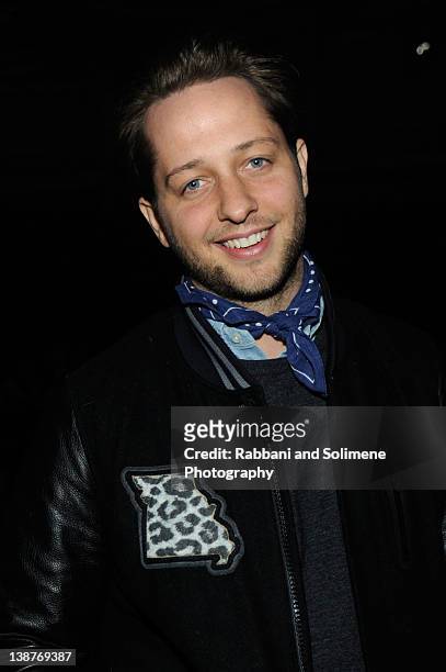 Derek Blasberg attends the Alexander Wang Fall 2012 fashion show during Mercedes-Benz Fashion Week at Pier 94 on February 11, 2012 in New York City.