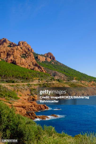 calanque du petit caneiret, cote de l'esterel, antheor, near saint-raphael, var department, provence-alpes-cote d'azur, france - provence alpes cote dazur ストックフォトと画像