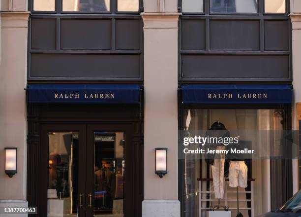 The exterior of a Ralph Lauren store photographed on March 22, 2022 in Munich, Germany.