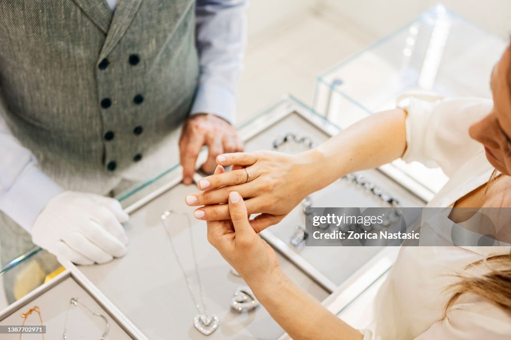 Trying on a ring