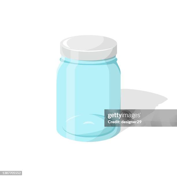 empty jar icon flat design. - lid stock illustrations