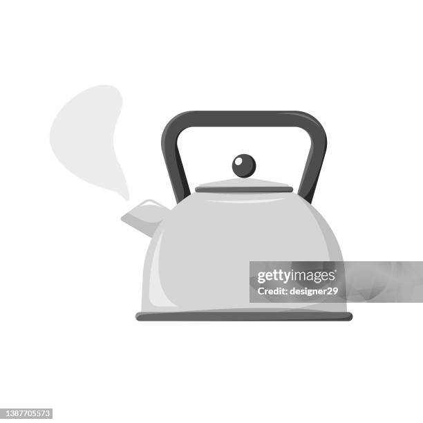 kettle icon flat design. - boiling stock illustrations