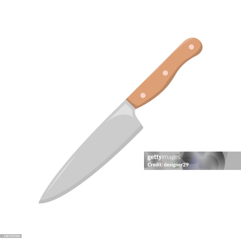 Knife Icon Flat Design.