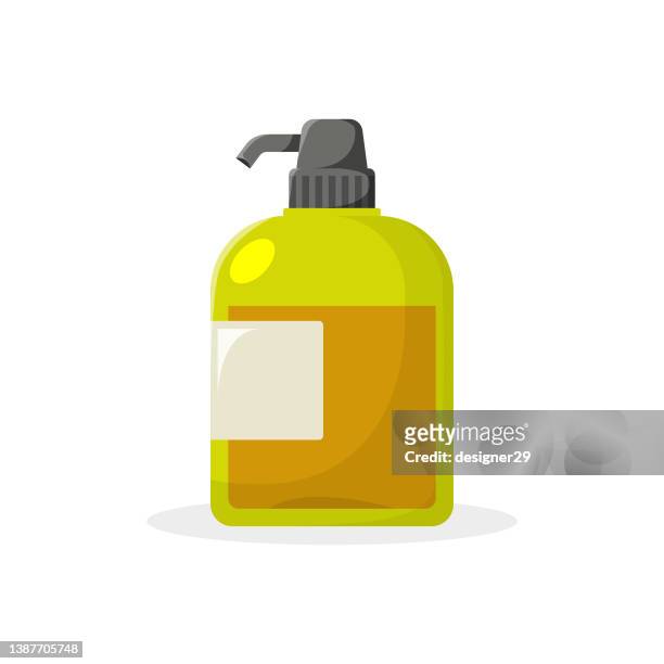 shampoo icon flat design. - shampoo bottle white background stock illustrations