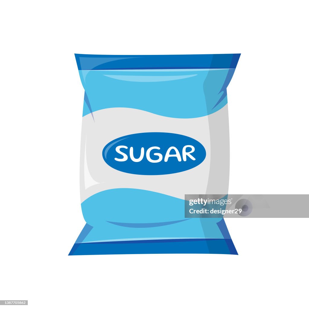 Sugar Packet Icon Flat Design.