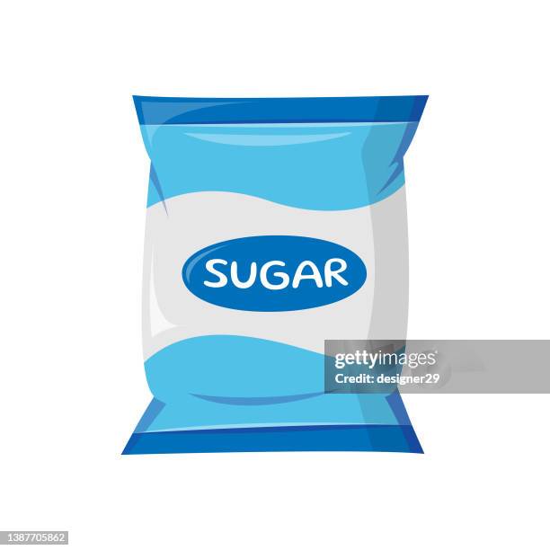 stockillustraties, clipart, cartoons en iconen met sugar packet icon flat design. - sugar