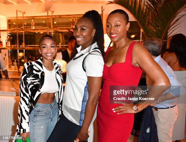 Lori Harvey, Venus Williams and Nichole Levy attend Lacoste celebrates global ambassador Venus Williams, hosted by creative director Louise Trotter...