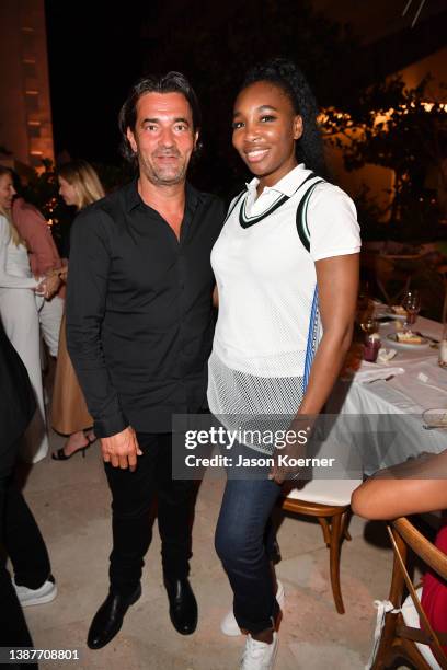 Thierry Guibert, Lacoste CEO and Venus Williams attend Lacoste celebrates global ambassador Venus Williams, hosted by creative director Louise...