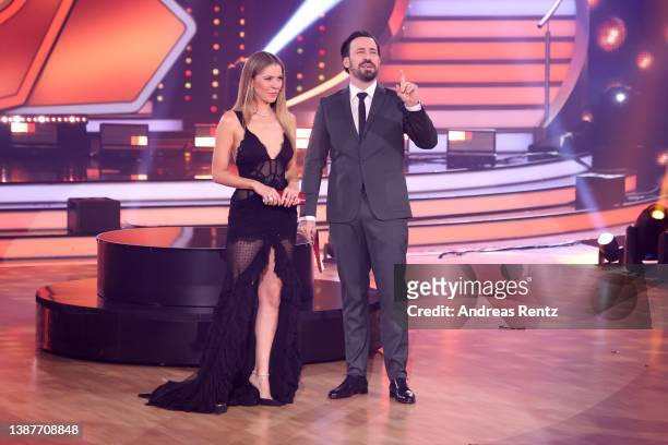 Victoria Swarovski and Jan Koeppen seen on stage during the 5th show of the 15th season of the television competition show "Let's Dance" at MMC...