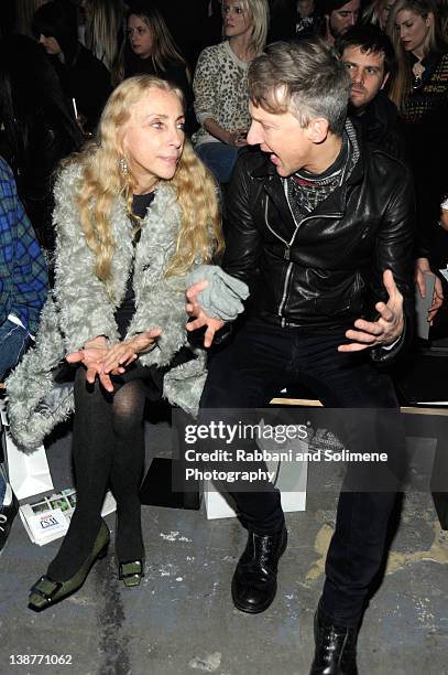 Franca Sozzani and Jefferson Hack attend the Alexander Wang Fall 2012 fashion show during Mercedes-Benz Fashion Week at Pier 94 on February 11, 2012...