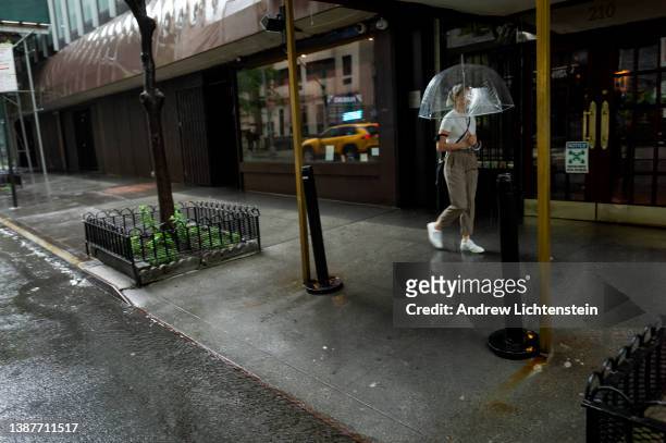 Pedestrian walks past Sparks steakhouse, on July 8, 2021 in the Upper East Side neighborhood of New York City, New York. The restaurant on 46th...
