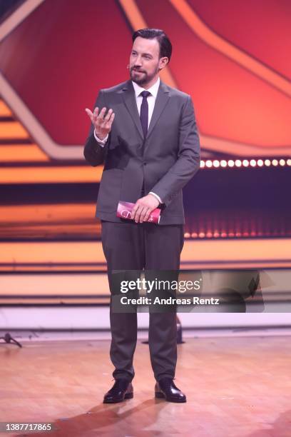 Jan Koeppen is seen on stage during the 5th show of the 15th season of the television competition show "Let's Dance" at MMC Studios on March 25, 2022...