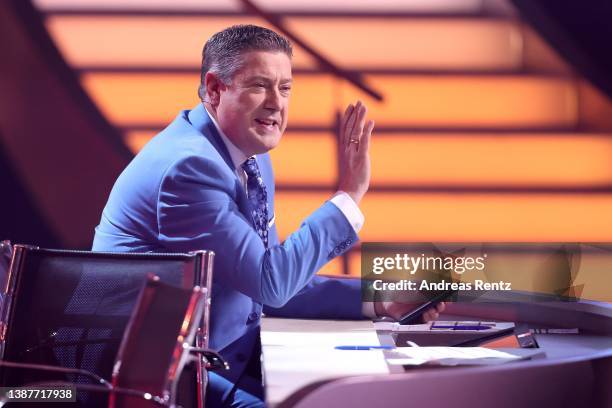 Joachim Llambi is seen on stage during the 5th show of the 15th season of the television competition show "Let's Dance" at MMC Studios on March 25,...