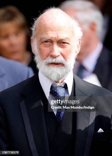 Prince Michael of Kent attends a memorial service for Sir Michael Oswald at St Clement Danes Church on March 25, 2022 in London, England. Sir Michael...