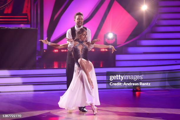 Bastian Bielendorfer and Ekaterina Leonova perform on stage during the 5th show of the 15th season of the television competition show "Let's Dance"...