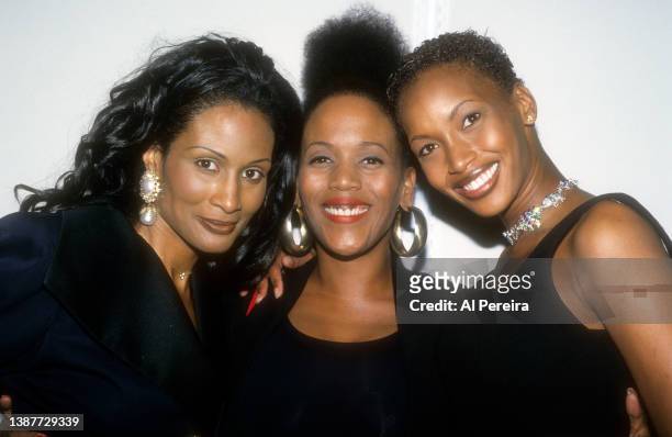 Beverley Johnson, Toukie Smith and Beverley Peele appear at Sport Ball '96 benefitting the Arthur Ashe Institute for Urban Health on April 18, 1996...