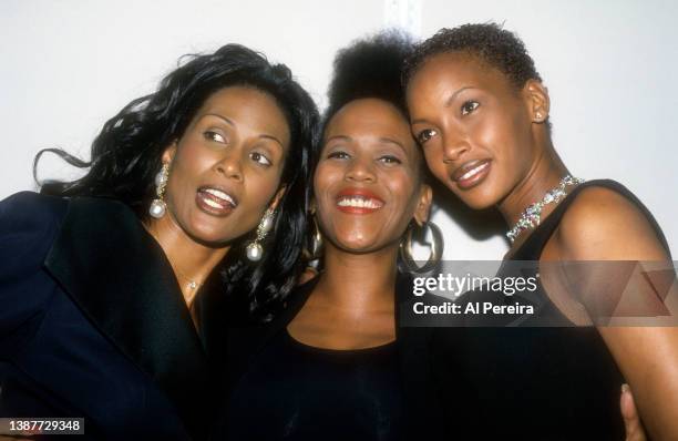 Beverley Johnson, Toukie Smith and Beverley Peele appear at Sport Ball '96 benefitting the Arthur Ashe Institute for Urban Health on April 18, 1996...