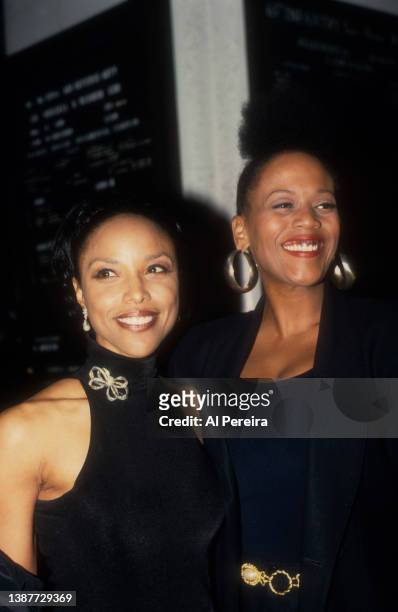 Lynn Whitfield and Toukie Smith appear at Sport Ball '96 benefitting the Arthur Ashe Institute for Urban Health on April 18, 1996 in New York City.