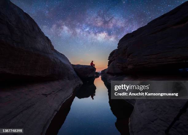 grand canyon and milkyway - rocky star stock pictures, royalty-free photos & images