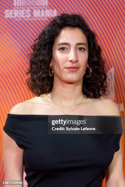 Mouna Soualem attends the photo call of the closing ceremony of the Series Mania Festival on March 25, 2022 in Lille, France.