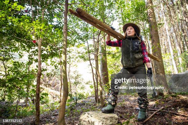 Logging Woman Tree 1,457 People Carrying A Log Stock Photos, High-Res Pictures, and Images ...