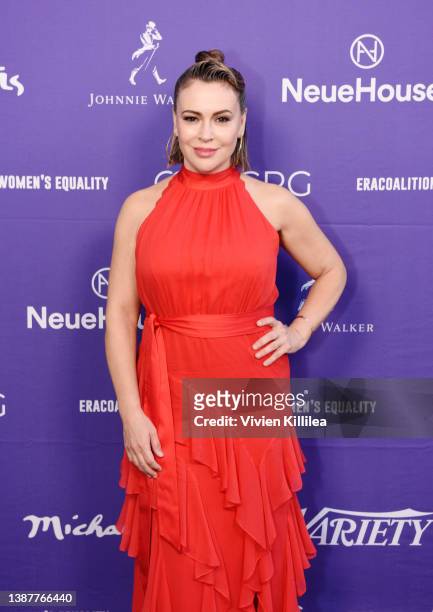Alyssa Milano attends No Time Limits on Equality at NeueHouse Hollywood on March 25, 2022 in Hollywood, California.