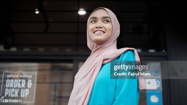 asian happy women hijab - fajrul islam stock pictures, royalty-free photos & images