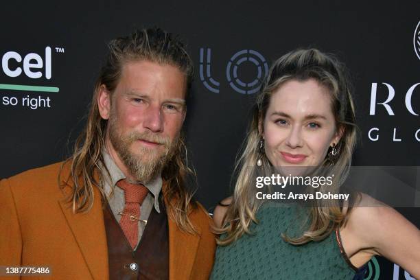 Jeff Garner and Haley Strode attend the RCGD Global Pre-Oscars event at Smogshoppe on March 25, 2022 in Los Angeles, California.