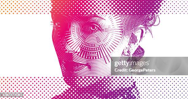 security eye scanner - network security operations stock illustrations