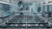 Shot Of Production Line With Computer Processors On Electronics Factory ...