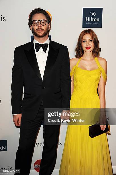 Entrepreneur Sean Parker and Alexandra Lenas arrive at Clive Davis and the Recording Academy's 2012 Pre-GRAMMY Gala and Salute to Industry Icons...