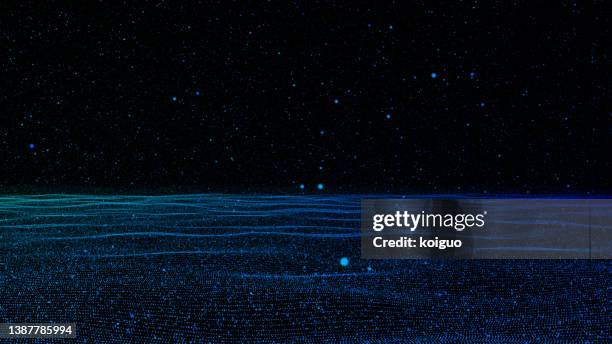 big data concept, blue ocean of data - futurism stock pictures, royalty-free photos & images