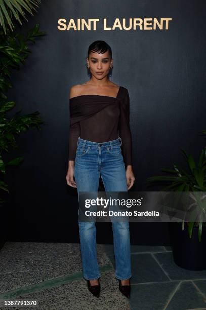 Zoë Kravitz attends the SAINT LAURENT Pre-Oscars Event Hosted By Anthony Vaccarello on March 25, 2022 in Los Angeles, California.