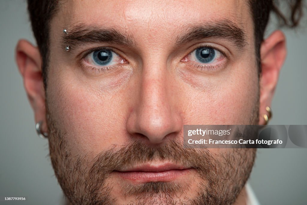 Close up of a man's face
