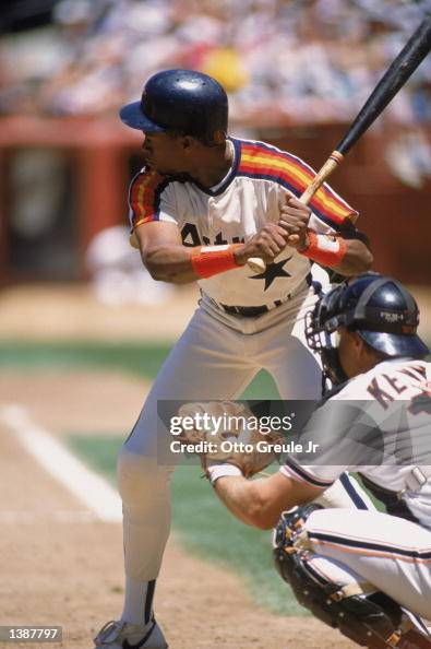 Young Gerald Rapper Gerald Young of the Houston Astros readies for the pitch an MLB game ...