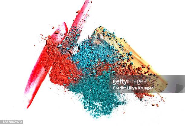 abstract multicolored palette of decorative cosmetics - drawing artistic product 個照片及圖片檔